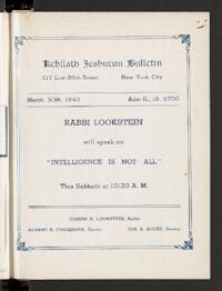 Kehilath Jeshurun Bulletin