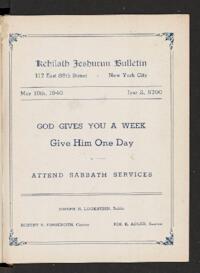 Kehilath Jeshurun Bulletin