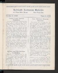 Kehilath Jeshurun Bulletin