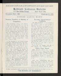 Kehilath Jeshurun Bulletin
