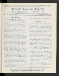 Kehilath Jeshurun Bulletin