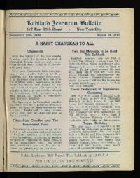 Kehilath Jeshurun Bulletin