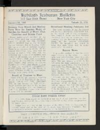 Kehilath Jeshurun Bulletin