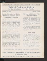 Kehilath Jeshurun Bulletin