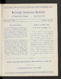 Kehilath Jeshurun Bulletin