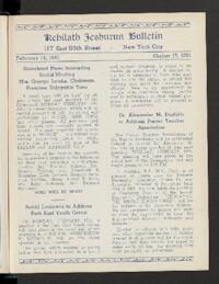 Kehilath Jeshurun Bulletin