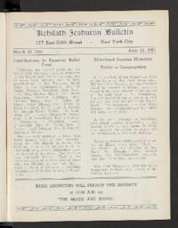 Kehilath Jeshurun Bulletin