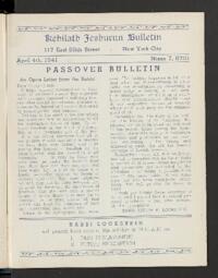 Kehilath Jeshurun Bulletin