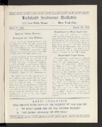 Kehilath Jeshurun Bulletin