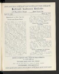 Kehilath Jeshurun Bulletin
