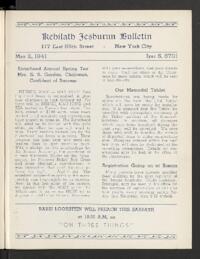 Kehilath Jeshurun Bulletin