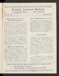 Kehilath Jeshurun Bulletin