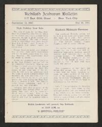 Kehilath Jeshurun Bulletin