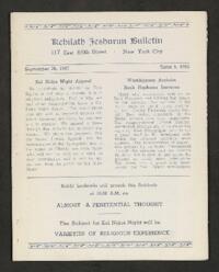 Kehilath Jeshurun Bulletin