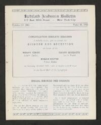Kehilath Jeshurun Bulletin
