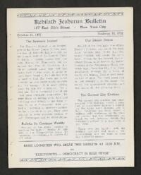 Kehilath Jeshurun Bulletin