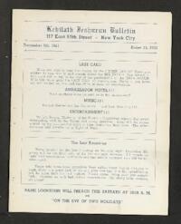 Kehilath Jeshurun Bulletin