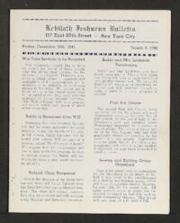 Kehilath Jeshurun Bulletin