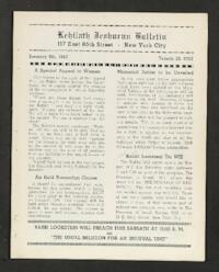 Kehilath Jeshurun Bulletin