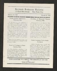 Kehilath Jeshurun Bulletin