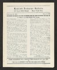 Kehilath Jeshurun Bulletin