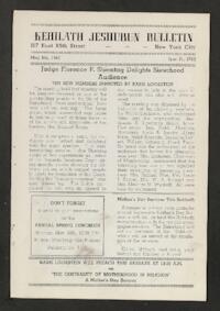 Kehilath Jeshurun Bulletin
