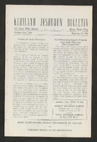 Kehilath Jeshurun Bulletin