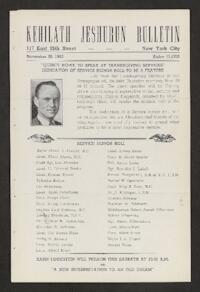 Kehilath Jeshurun Bulletin