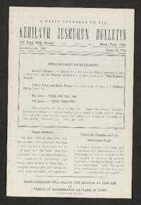 Kehilath Jeshurun Bulletin