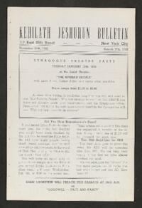 Kehilath Jeshurun Bulletin