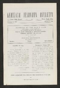 Kehilath Jeshurun Bulletin