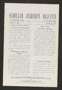 Kehilath Jeshurun Bulletin