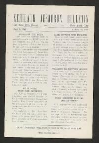 Kehilath Jeshurun Bulletin