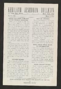Kehilath Jeshurun Bulletin