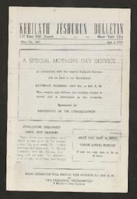 Kehilath Jeshurun Bulletin