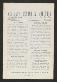 Kehilath Jeshurun Bulletin