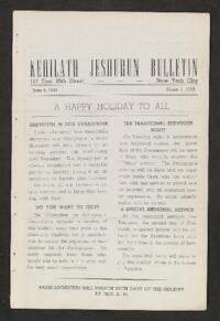 Kehilath Jeshurun Bulletin