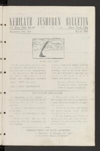 Kehilath Jeshurun Bulletin