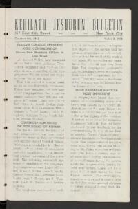 Kehilath Jeshurun Bulletin