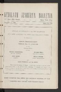 Kehilath Jeshurun Bulletin