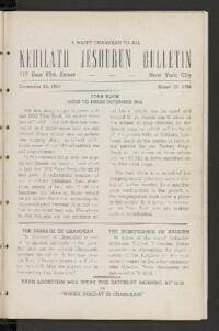 Kehilath Jeshurun Bulletin