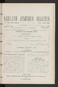 Kehilath Jeshurun Bulletin