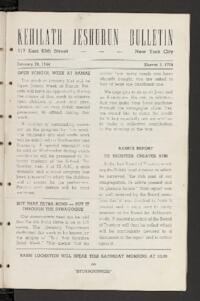 Kehilath Jeshurun Bulletin