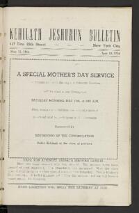 Kehilath Jeshurun Bulletin
