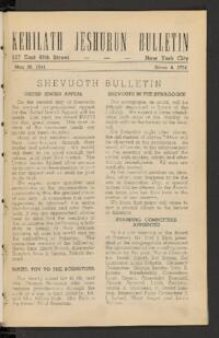 Kehilath Jeshurun Bulletin