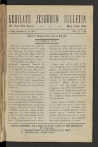 Kehilath Jeshurun Bulletin