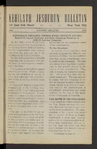 Kehilath Jeshurun Bulletin
