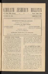 Kehilath Jeshurun Bulletin