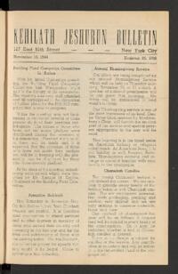 Kehilath Jeshurun Bulletin