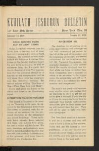 Kehilath Jeshurun Bulletin